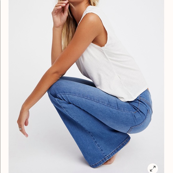 Free People Denim - Free People Penny Pull On Flare Jean Wide Leg